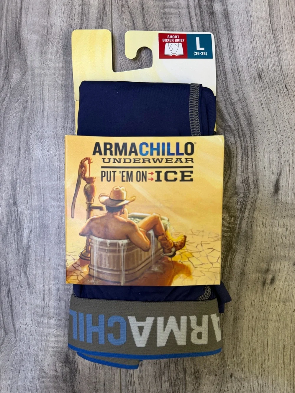 Duluth Trading Armachillo Cooling Short Boxer Briefs Blue Grey Mens Large NEW